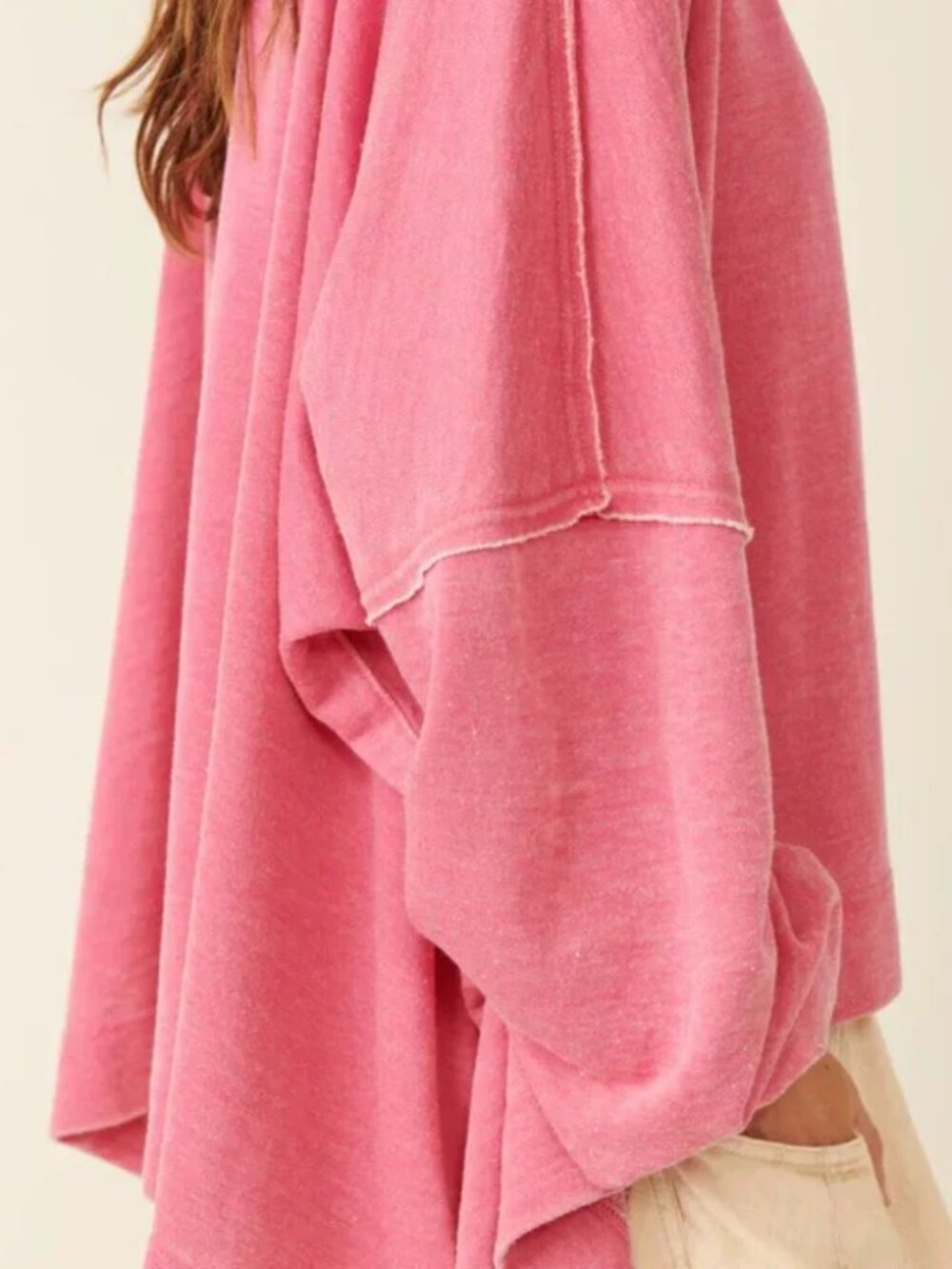 Free People Daisy Sweatshirt- Dragonfruit Sorbet - Picture 3 of 9